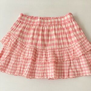 LoveShackFancy Pink Gingham Skirt / NWOT